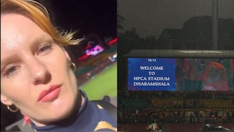 The video of the IPL cheerleader from the Dharamsala match is going viral. Images: X/PTI The video of the IPL cheerleader from the Dharamsala match is going viral. Images: X/PTI
