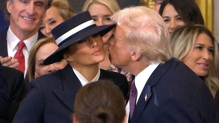 How Donald Trump and Melania’s awkward 'kiss-miss' moment went viral at the oath ceremony?